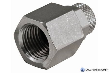 Aufschraub-Verschraubung für Schlauch 6/4 mit Innengewinde G ¼, Messing