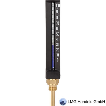 Basic Maschinenthermometer Oberteil 110mm Gerade Kunststoff Schwarz