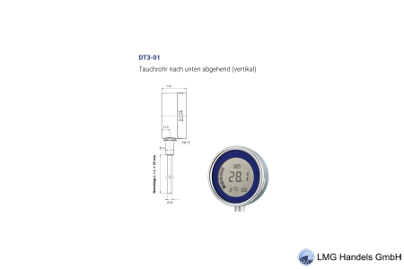 Digital Thermometer DiTemp DT3-01 Type 961 Messbereich: 0...+200°C