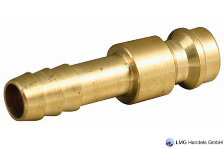 Kupplungsstecker (Nennweite 5) für Schlauch mit 6 mm Innen-Ø, Messing