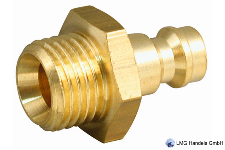 Kupplungsstecker (Nennweite 5) mit Außengewinde  G ¼, Messing