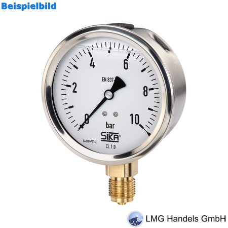 Marine Rohrfeder Manometer FIG1 063 ohne Rand, Anschluß unten